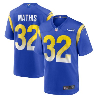 Men's Los Angeles Rams Ochaun Mathis Royal Home Game Jersey 01