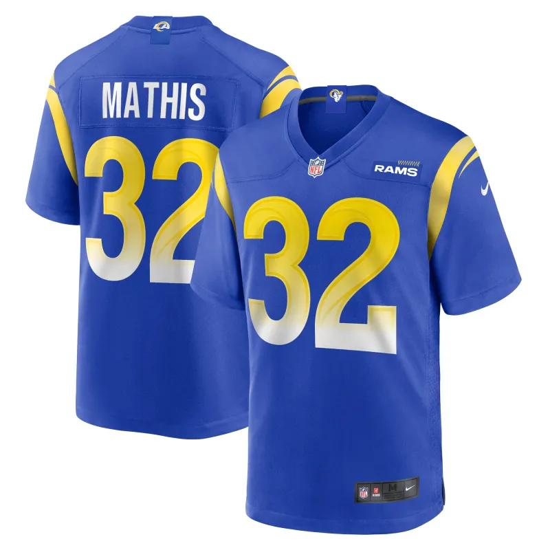 Men's Los Angeles Rams Ochaun Mathis Royal Home Game Jersey