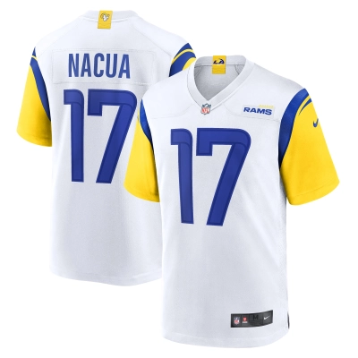 Men's Los Angeles Rams Puka Nacua White Game Jersey 01
