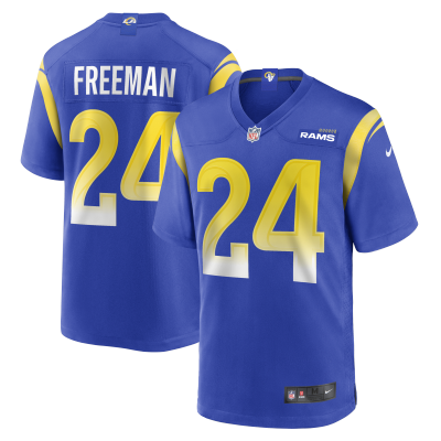 Men's Los Angeles Rams Royce Freeman Royal Game Jersey 01