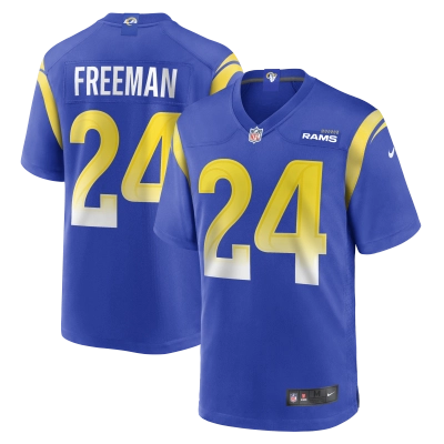 Men's Los Angeles Rams Royce Freeman Royal Game Jersey 01