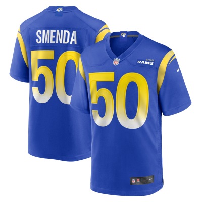 Men's Los Angeles Rams Ryan Smenda Royal Home Game Jersey 01