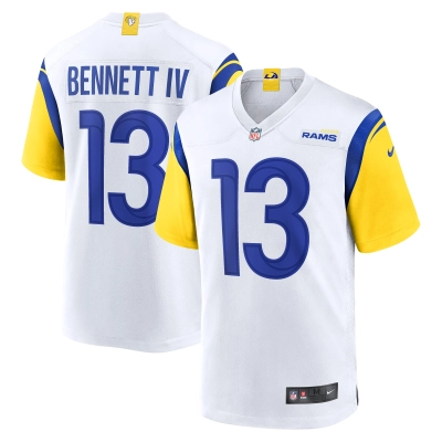 Men's Los Angeles Rams Stetson Bennett White Game Jersey 01