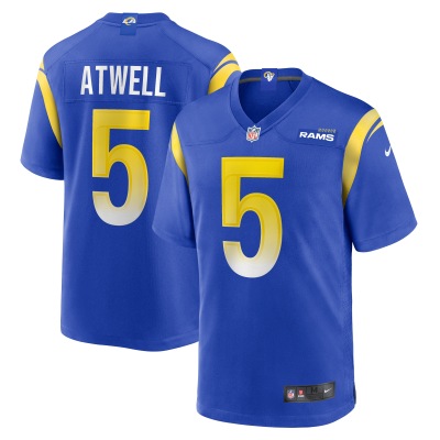 Men's Los Angeles Rams Tutu Atwell Royal Home Game Jersey 01