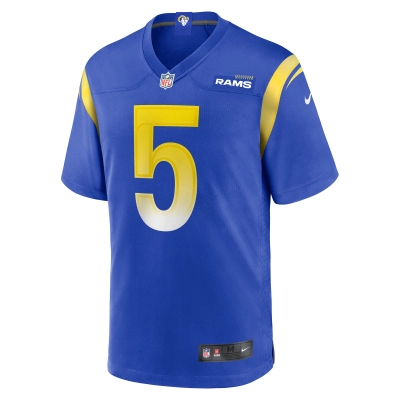 Men's Los Angeles Rams Tutu Atwell Royal Home Game Jersey 02