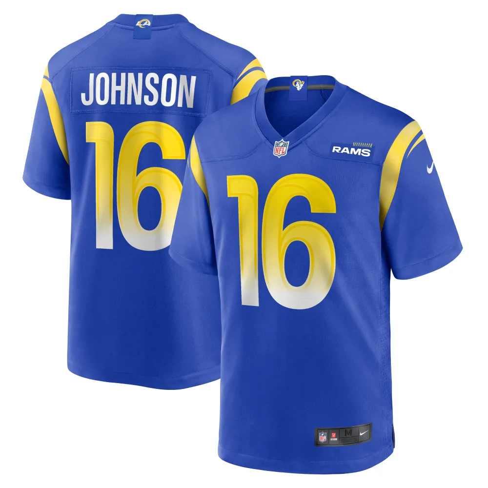 Men's Los Angeles Rams Tyler Johnson  Royal Team Game Jersey