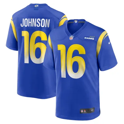 Men's Los Angeles Rams Tyler Johnson  Royal Team Game Jersey 01
