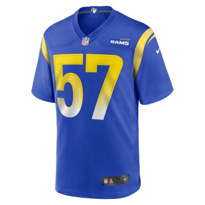 Men's Los Angeles Rams Zachary Thomas  Royal Team Game Jersey 02