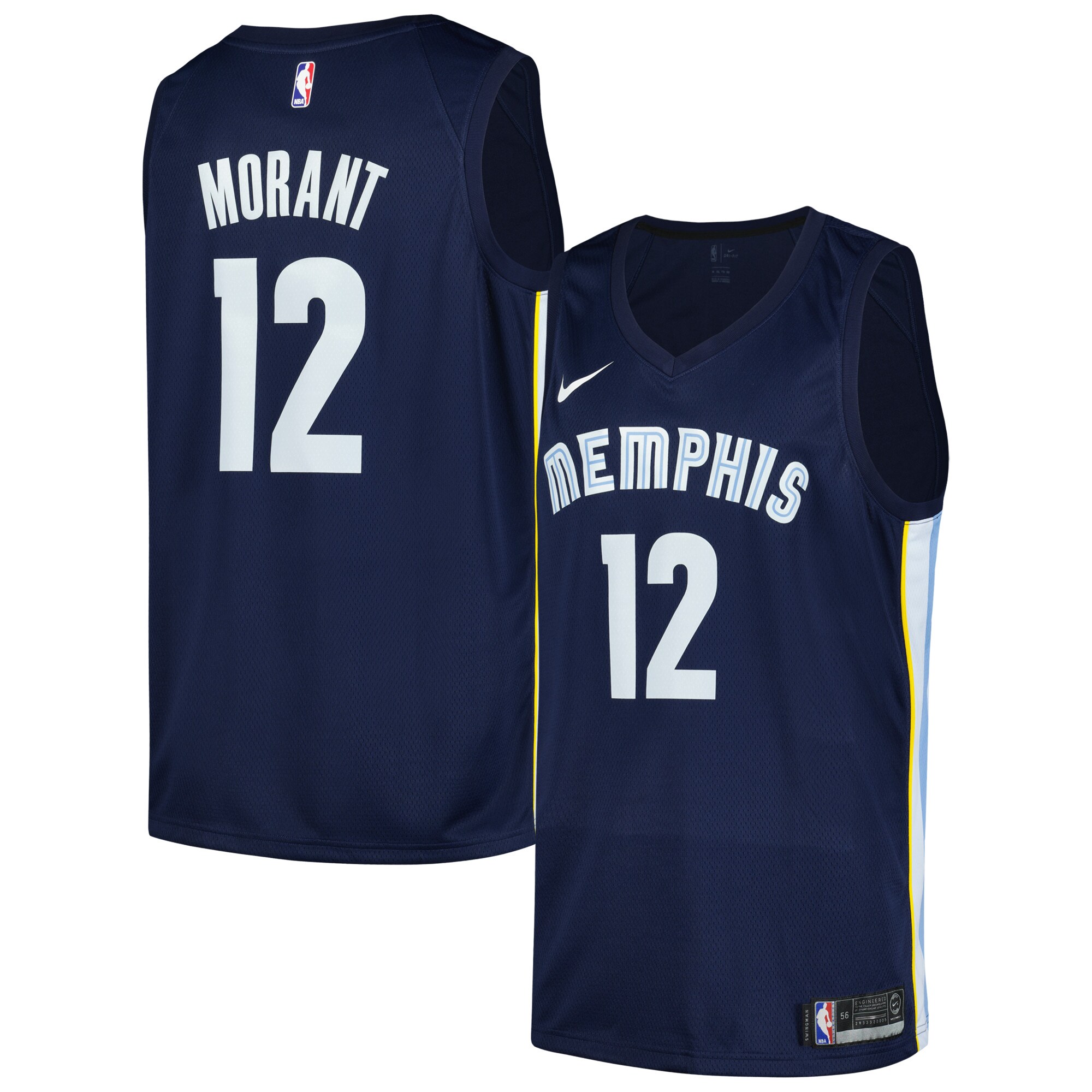 Men's Memphis Grizzlies Ja Morant Navy Swingman Jersey - Icon Edition