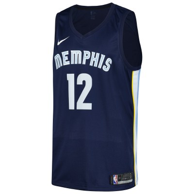 Men's Memphis Grizzlies Ja Morant Navy Swingman Jersey - Icon Edition 02