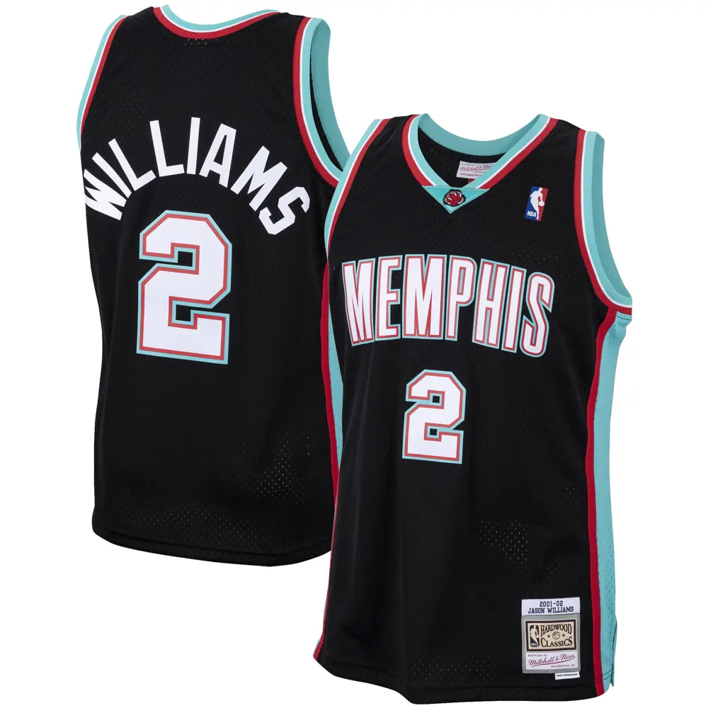Men's Memphis Grizzlies Jason Williams Black 2001/02 Hardwood Classics Swingman Jersey