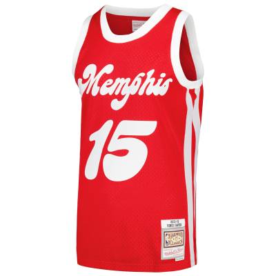 Men's Memphis Grizzlies Vince Carter Red 2015/16 Hardwood Classics Swingman Jersey 02