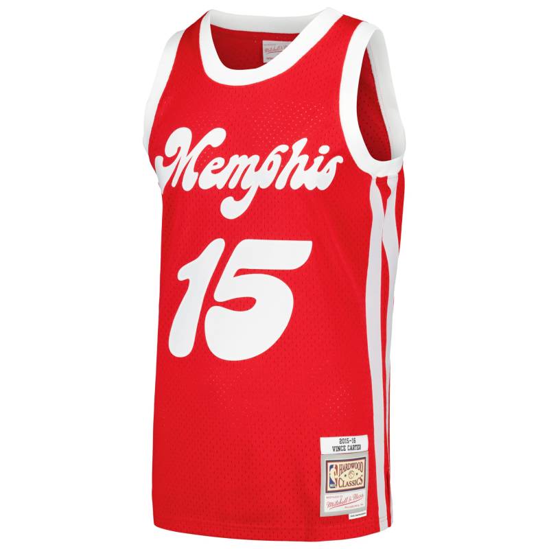 Men's Memphis Grizzlies Vince Carter Red 2015/16 Hardwood Classics Swingman Jersey