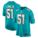 Men's Miami Dolphins David Long Jr. Aqua Game Jersey