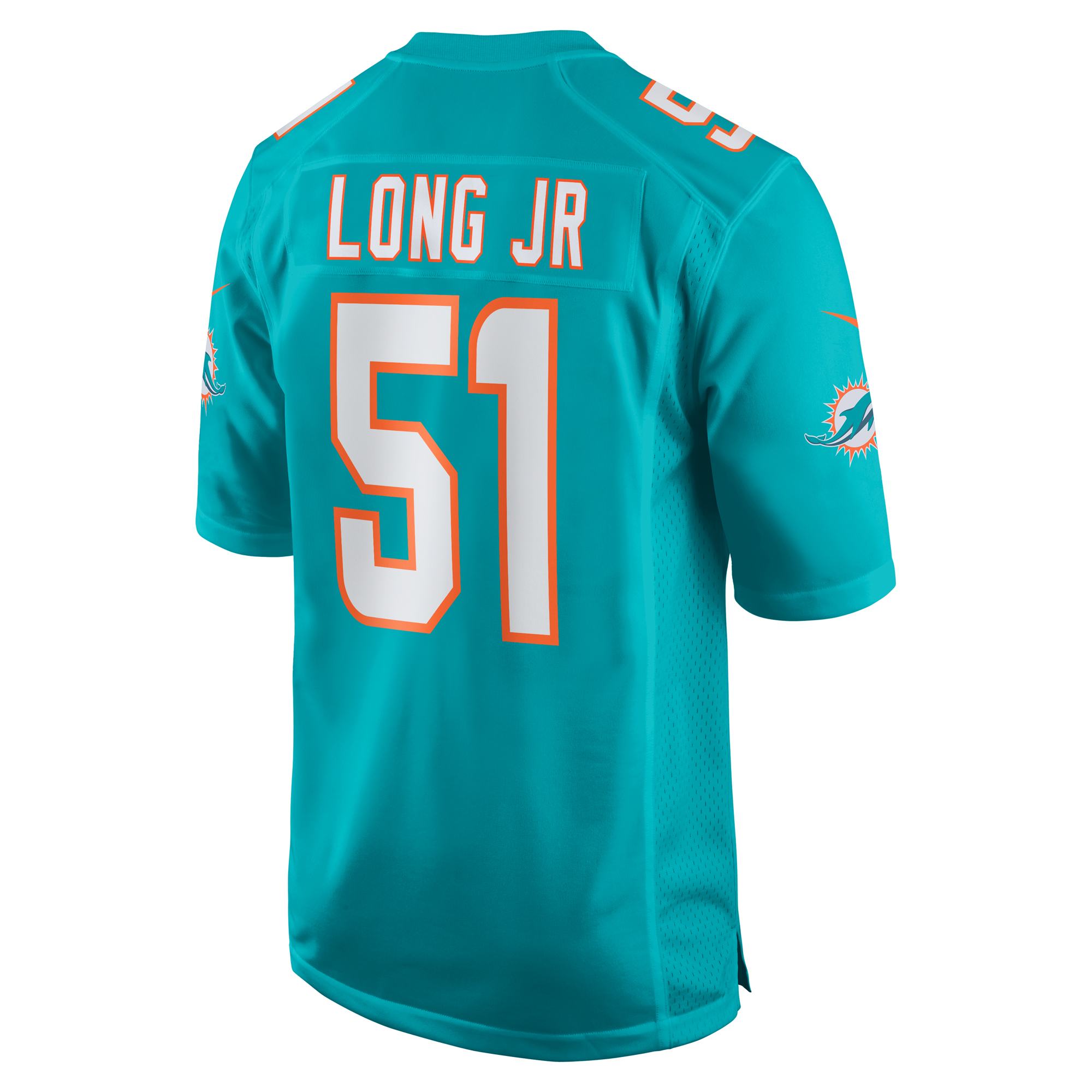 Men's Miami Dolphins David Long Jr. Aqua Game Jersey