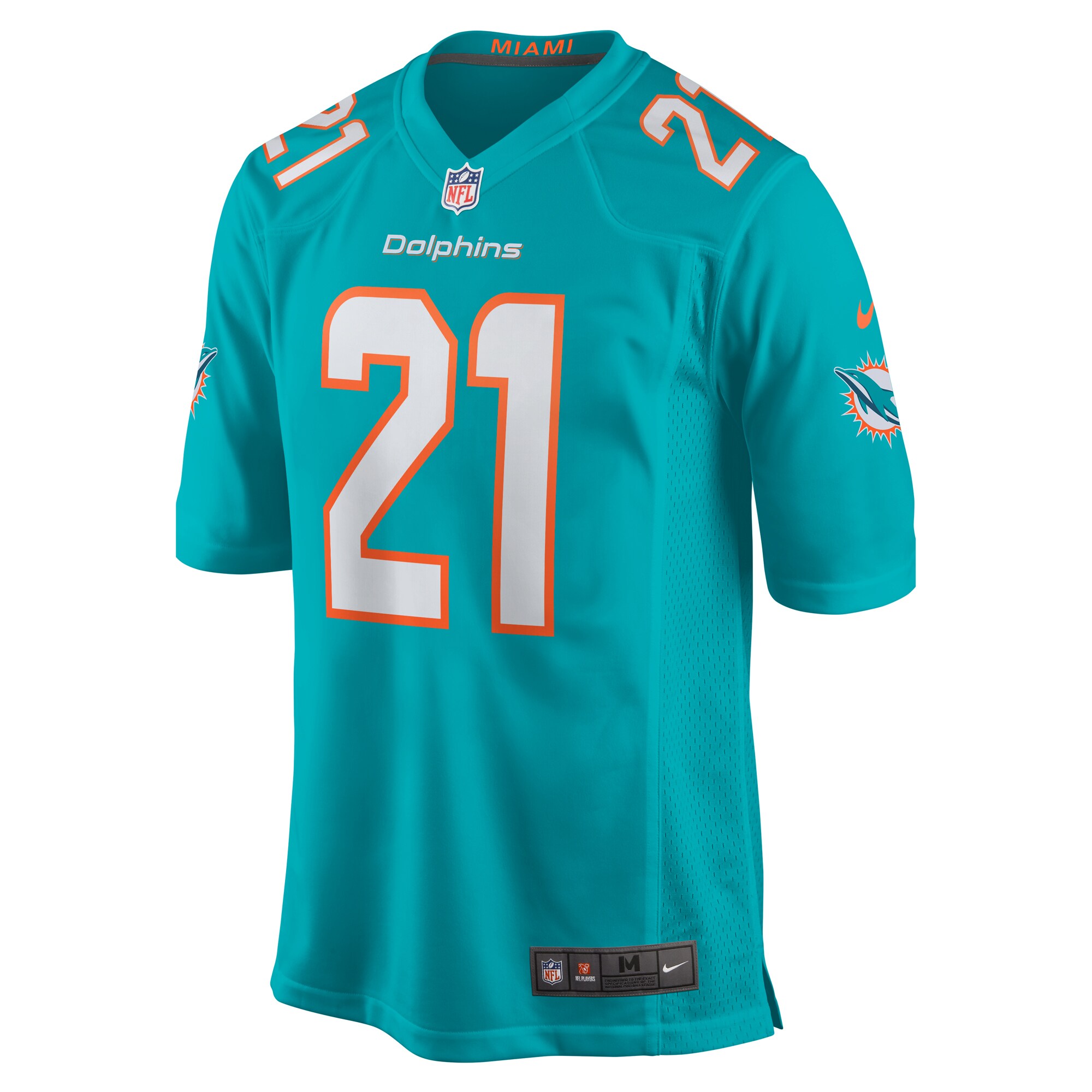Men's Miami Dolphins DeShon Elliott Aqua Game Player Jersey