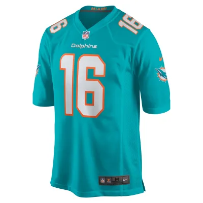Men's Miami Dolphins Jake Bailey Aqua Game Player Jersey 02