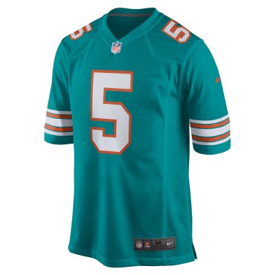 Men's Miami Dolphins Jalen Ramsey Aqua Alternate Game Jersey 02