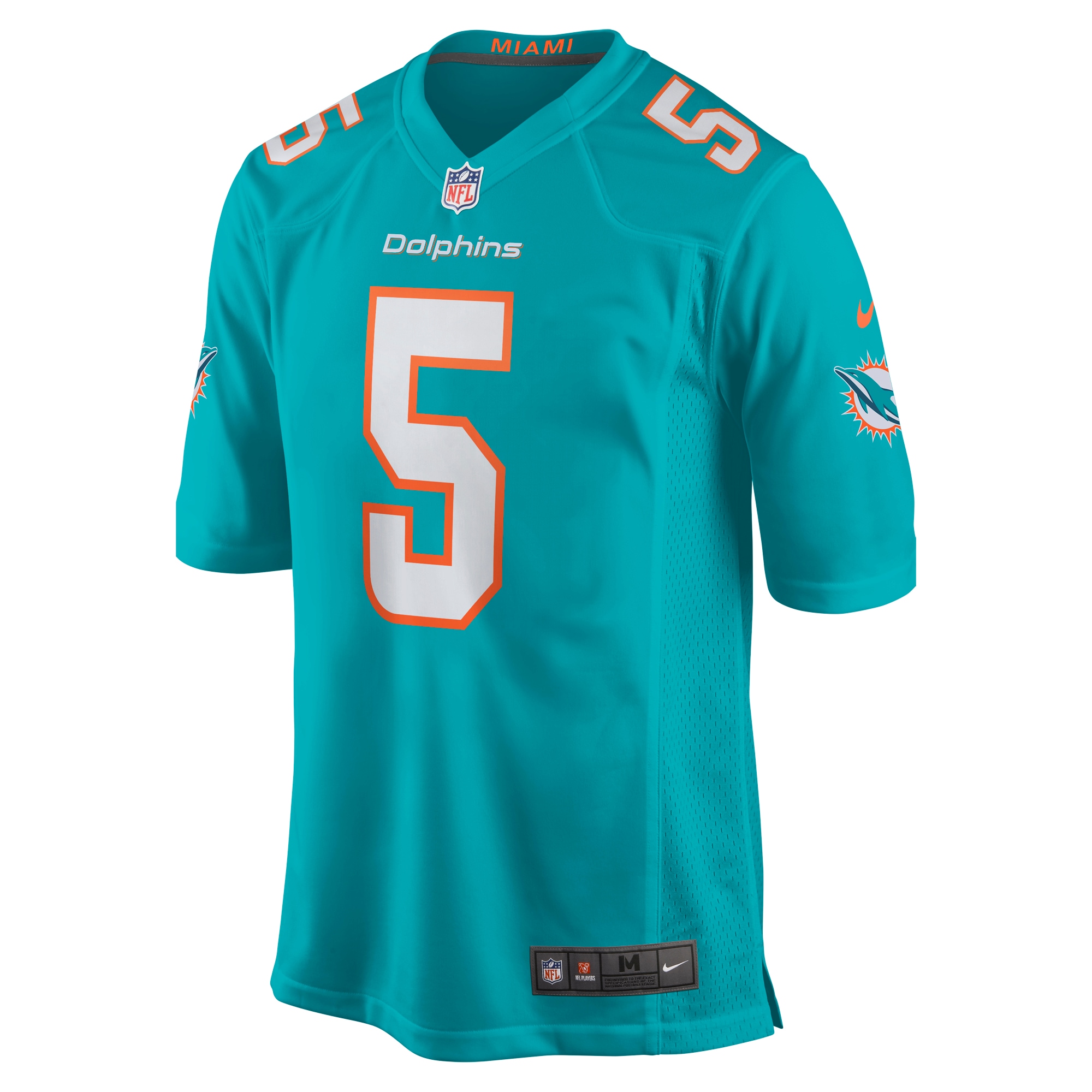 Men's Miami Dolphins Jalen Ramsey Aqua Team Color Game Jersey