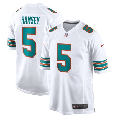 Men's Miami Dolphins Jalen Ramsey White Alternate Game Jersey 01