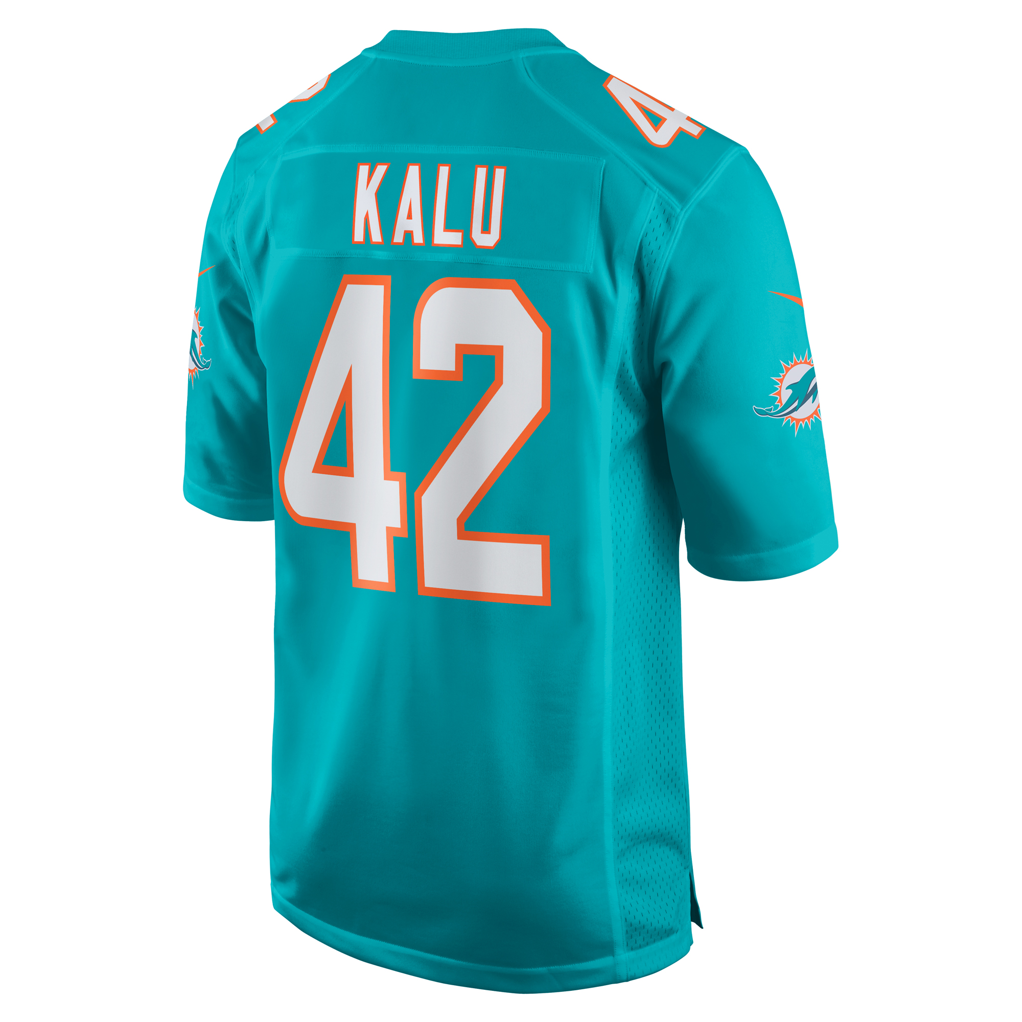 Men's Miami Dolphins Joshua Kalu  Aqua Team Game Jersey
