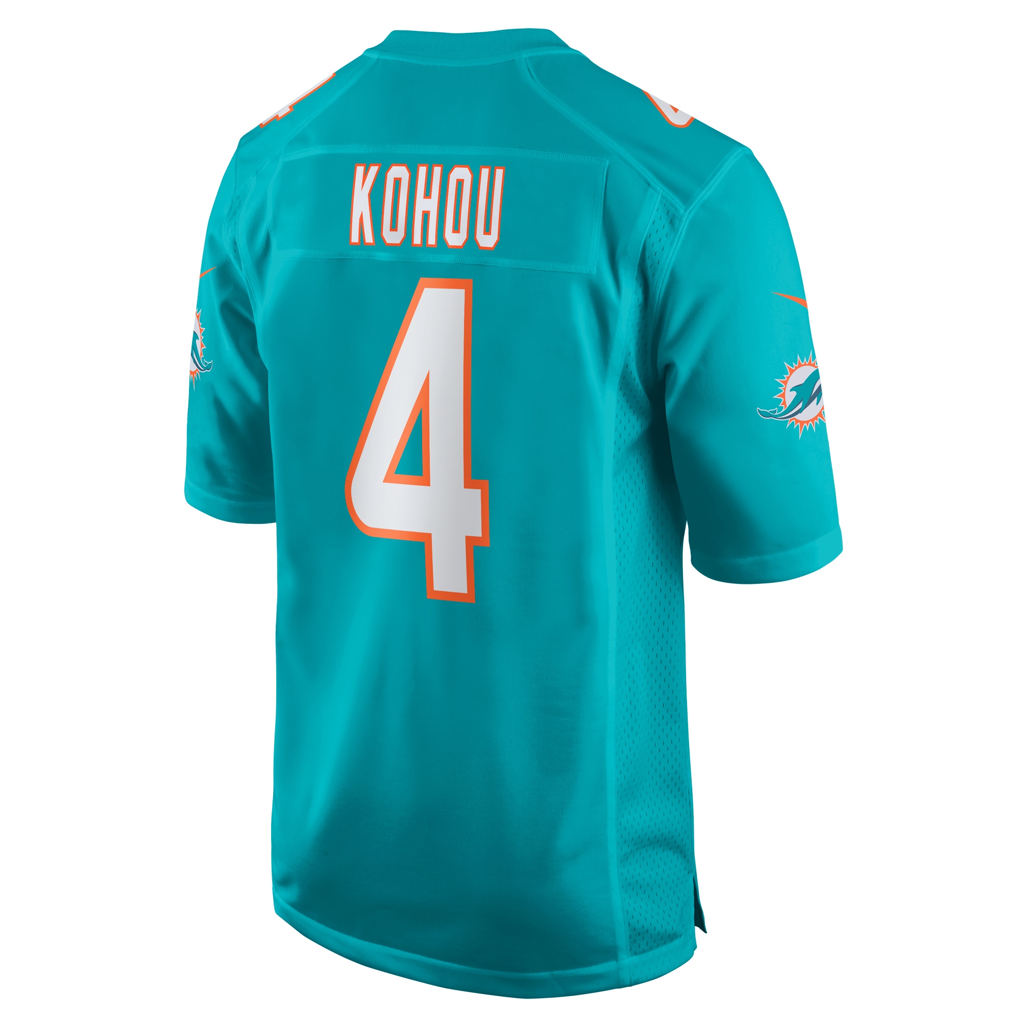 Men's Miami Dolphins Kader Kohou Aqua Game Player Jersey