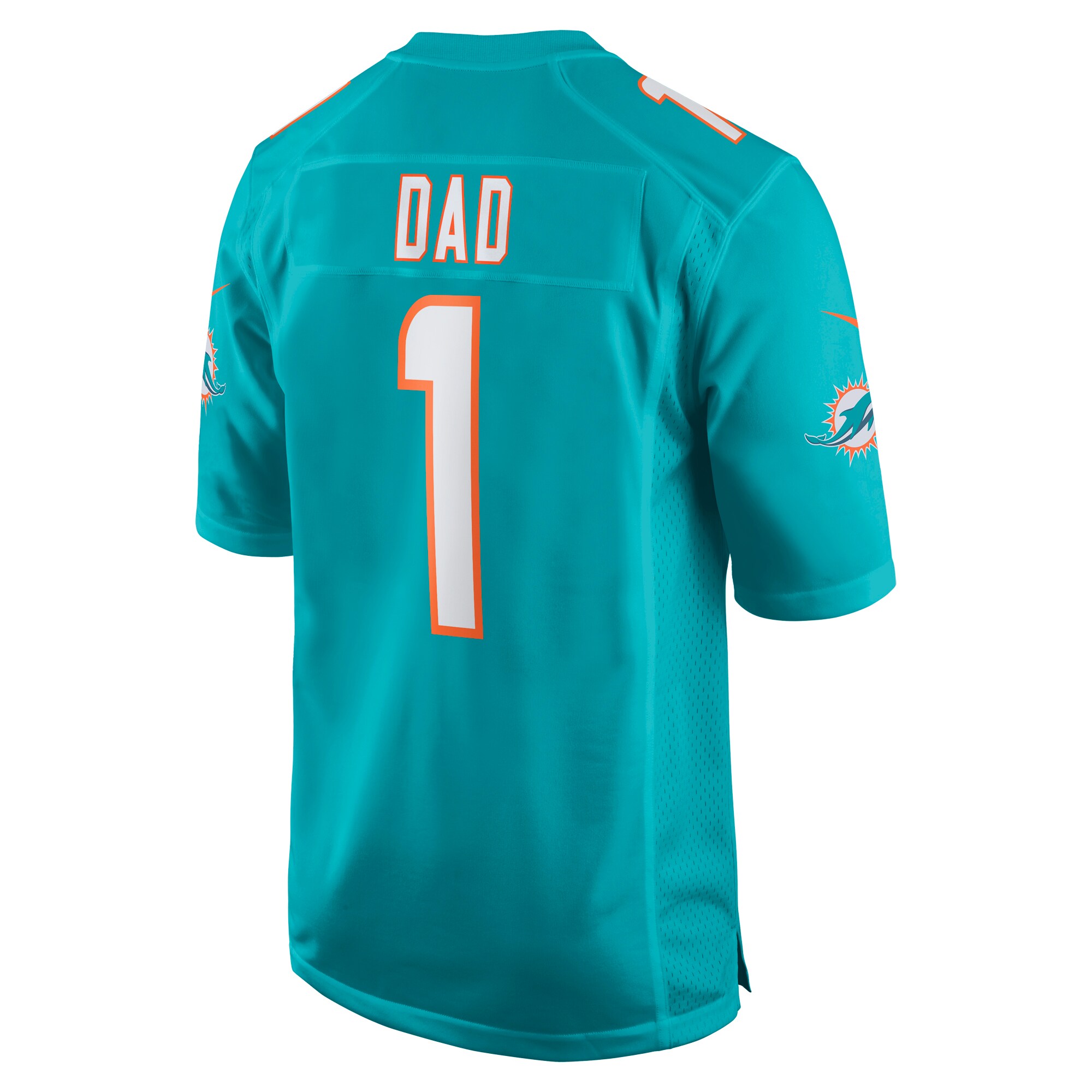 Men's Miami Dolphins Number 1 Dad Aqua Game Jersey