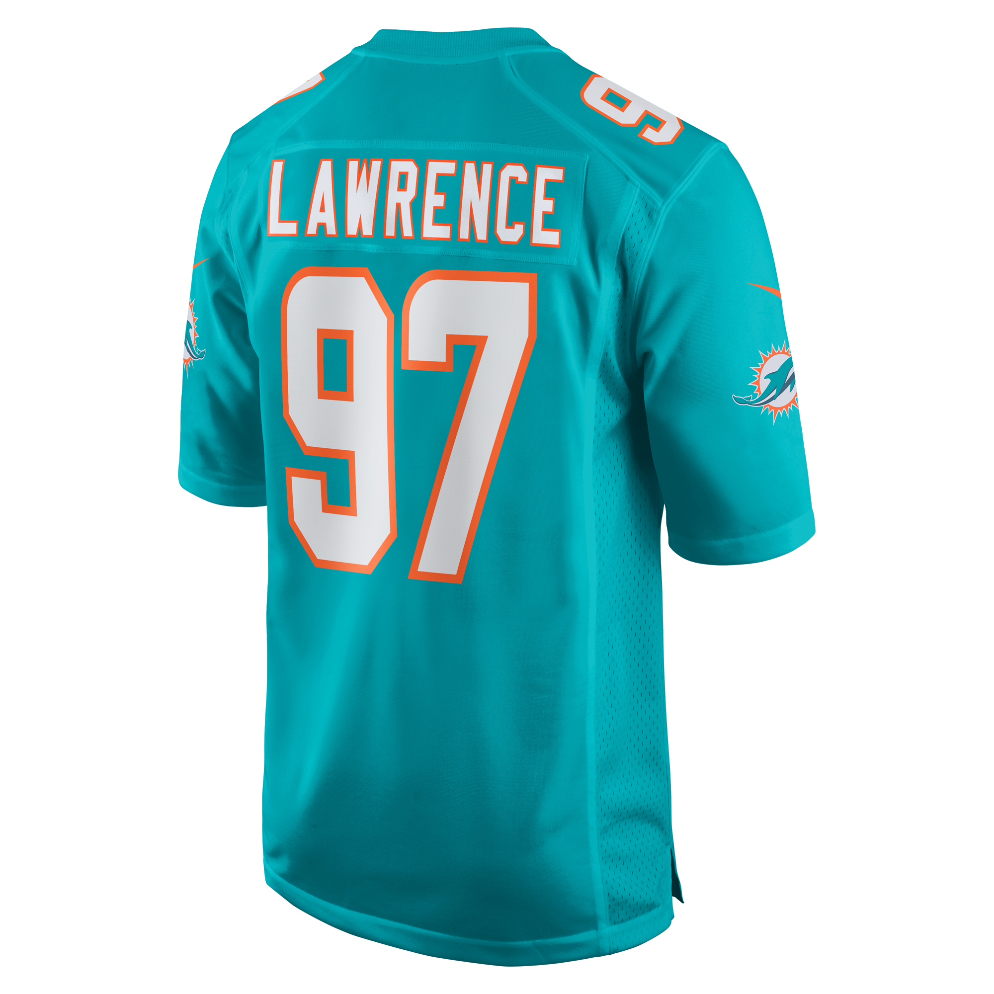 Men's Miami Dolphins Rashard Lawrence  Aqua Team Game Jersey