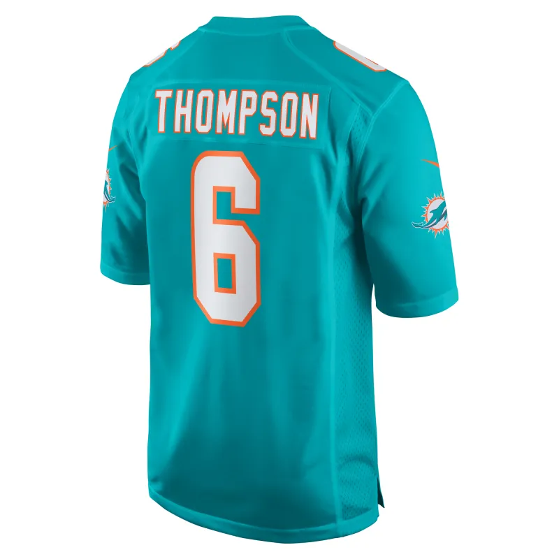 Men's Miami Dolphins Skylar Thompson  Aqua Team Game Jersey