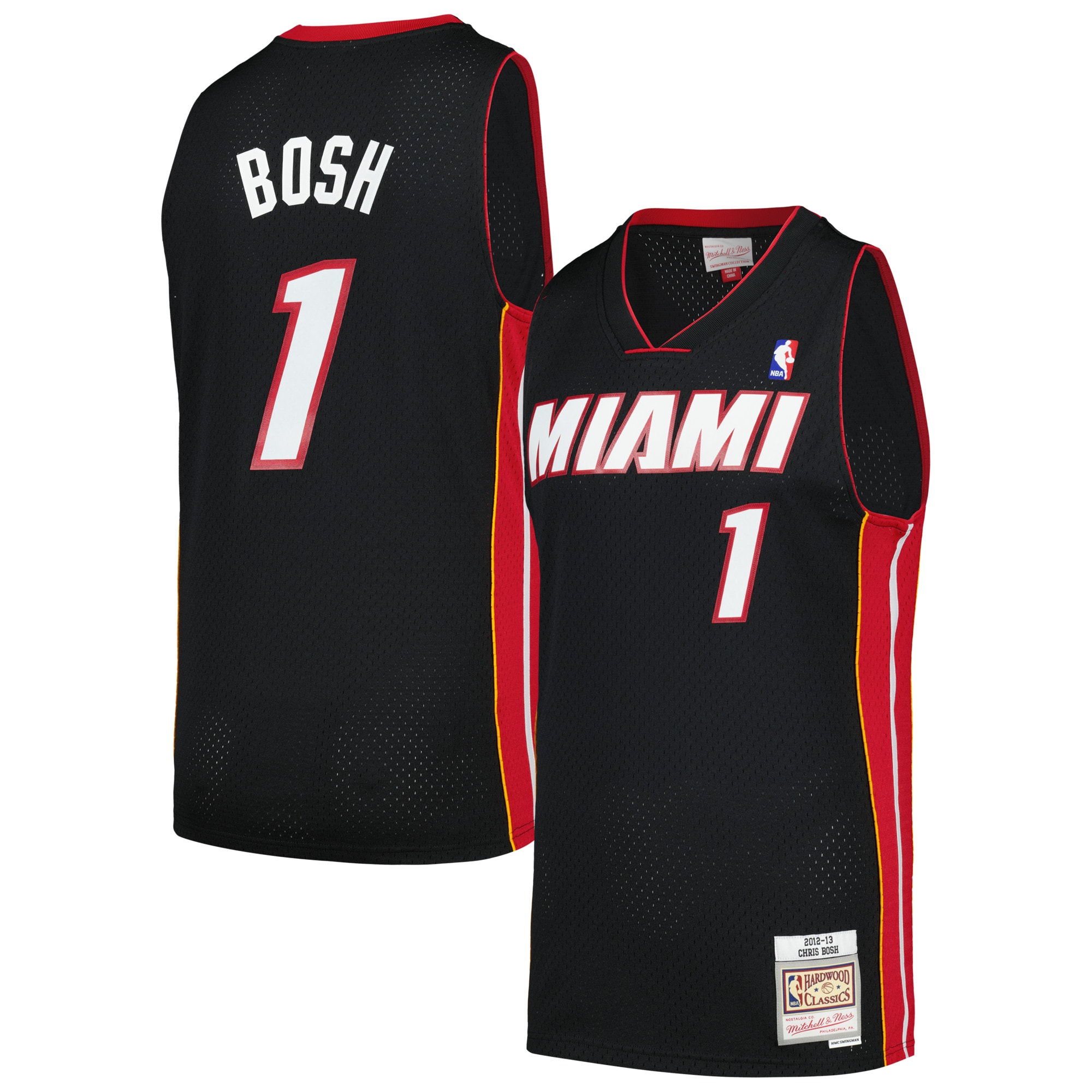 Men's Miami Heat Black 2012/13 Hardwood Classics Swingman Jersey