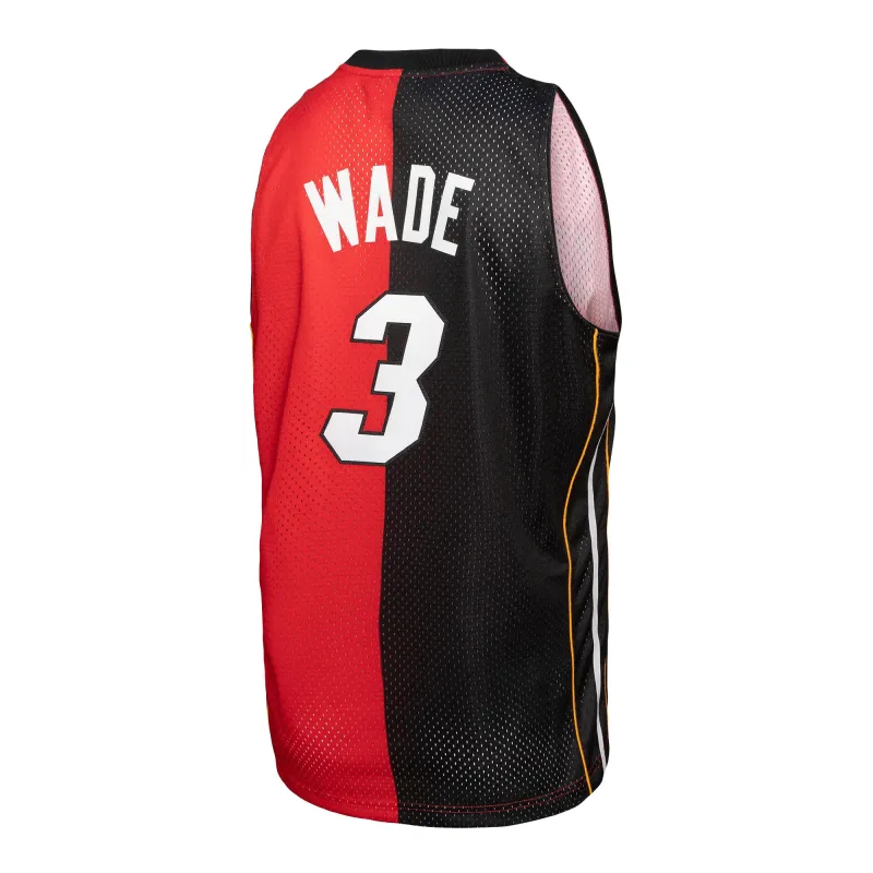 Men's Miami Heat Black/Red Big & Tall Hardwood Classics 2005/06 Split Swingman Jersey