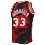 Men's Miami Heat Alonzo Mourning Black 1996/97 Hardwood Classics Marble Swingman Jersey