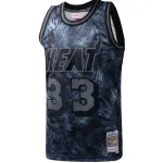 Men's Miami Heat Alonzo Mourning Black Hardwood Classics 1996/97 Tie-Dye Swingman Jersey