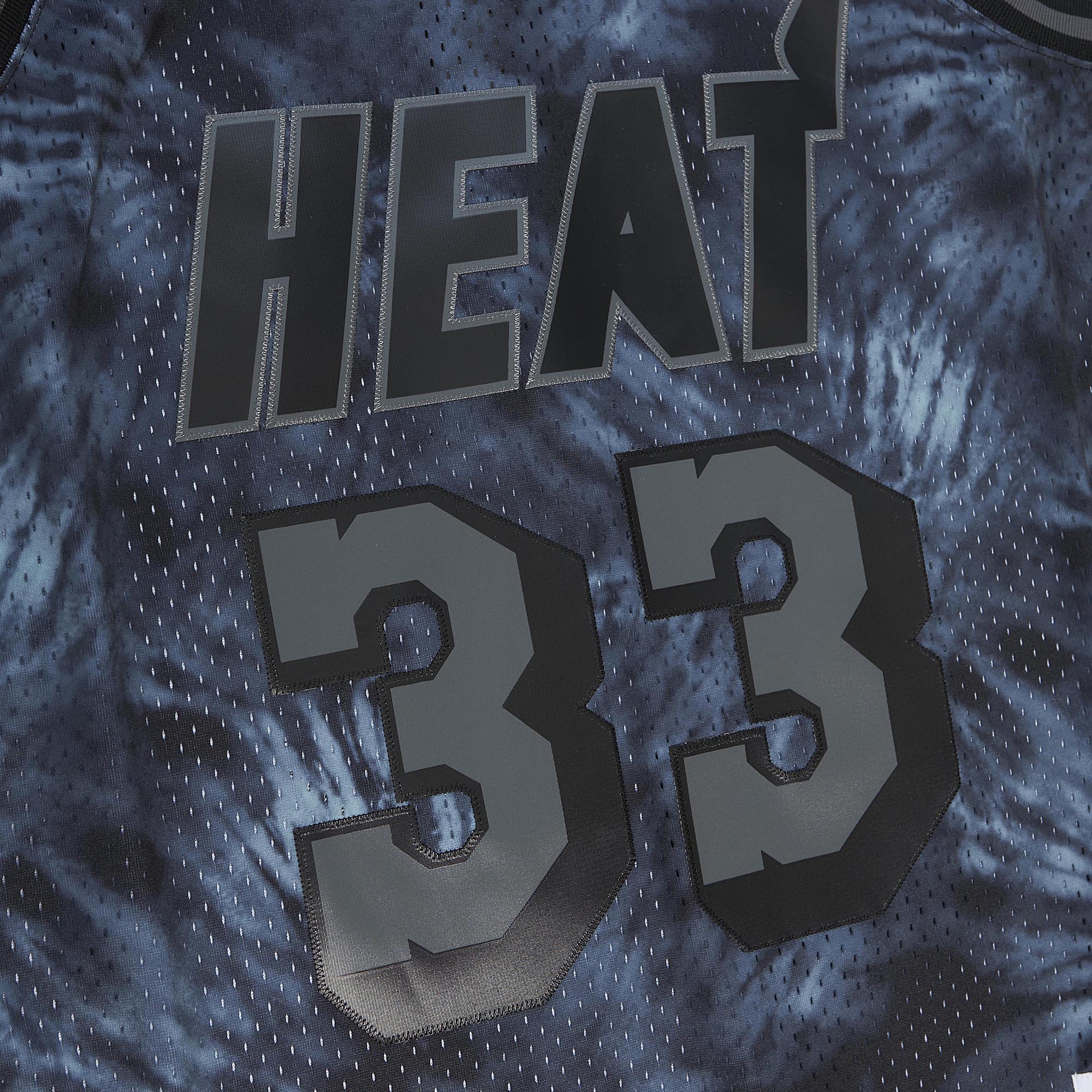 Men's Miami Heat Alonzo Mourning Black Hardwood Classics 1996/97 Tie-Dye Swingman Jersey