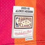 Men's Miami Heat Alonzo Mourning Black/Red Hardwood Classics 2005/06 Split Swingman Jersey