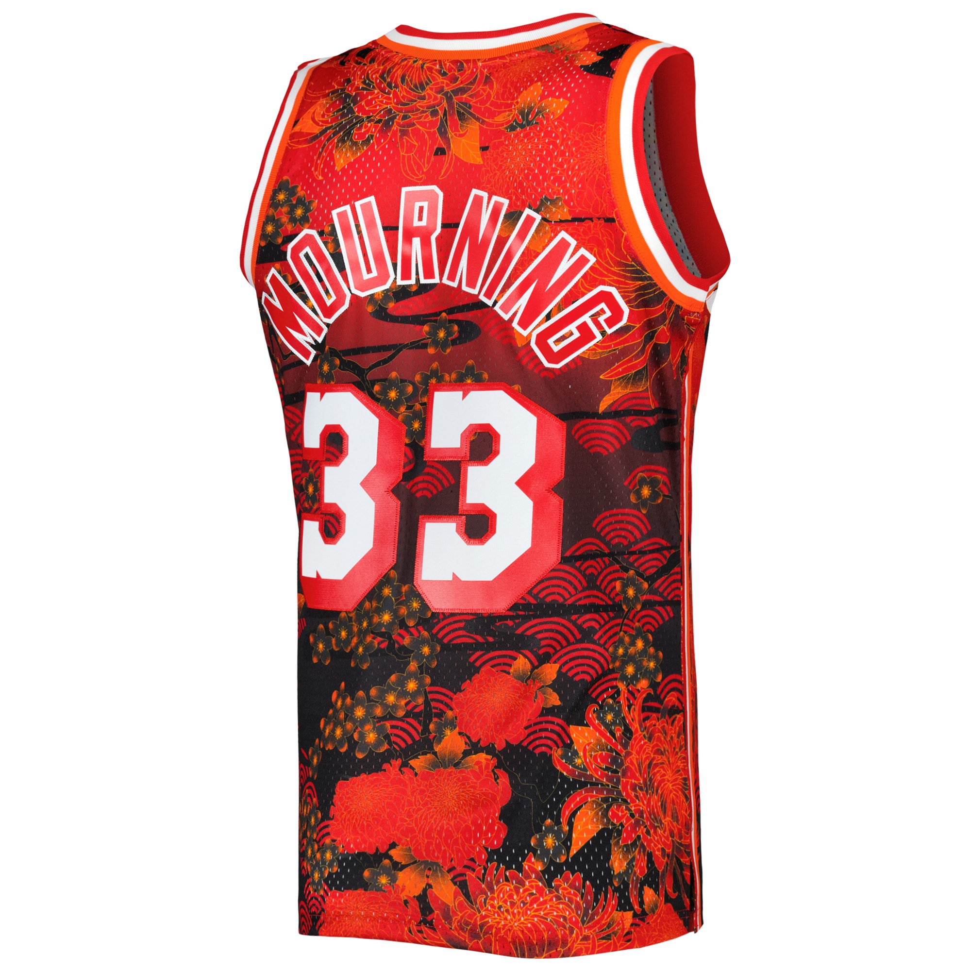 Men's Miami Heat Alonzo Mourning Red 1996/97 Hardwood Classics Lunar New Year Swingman Jersey