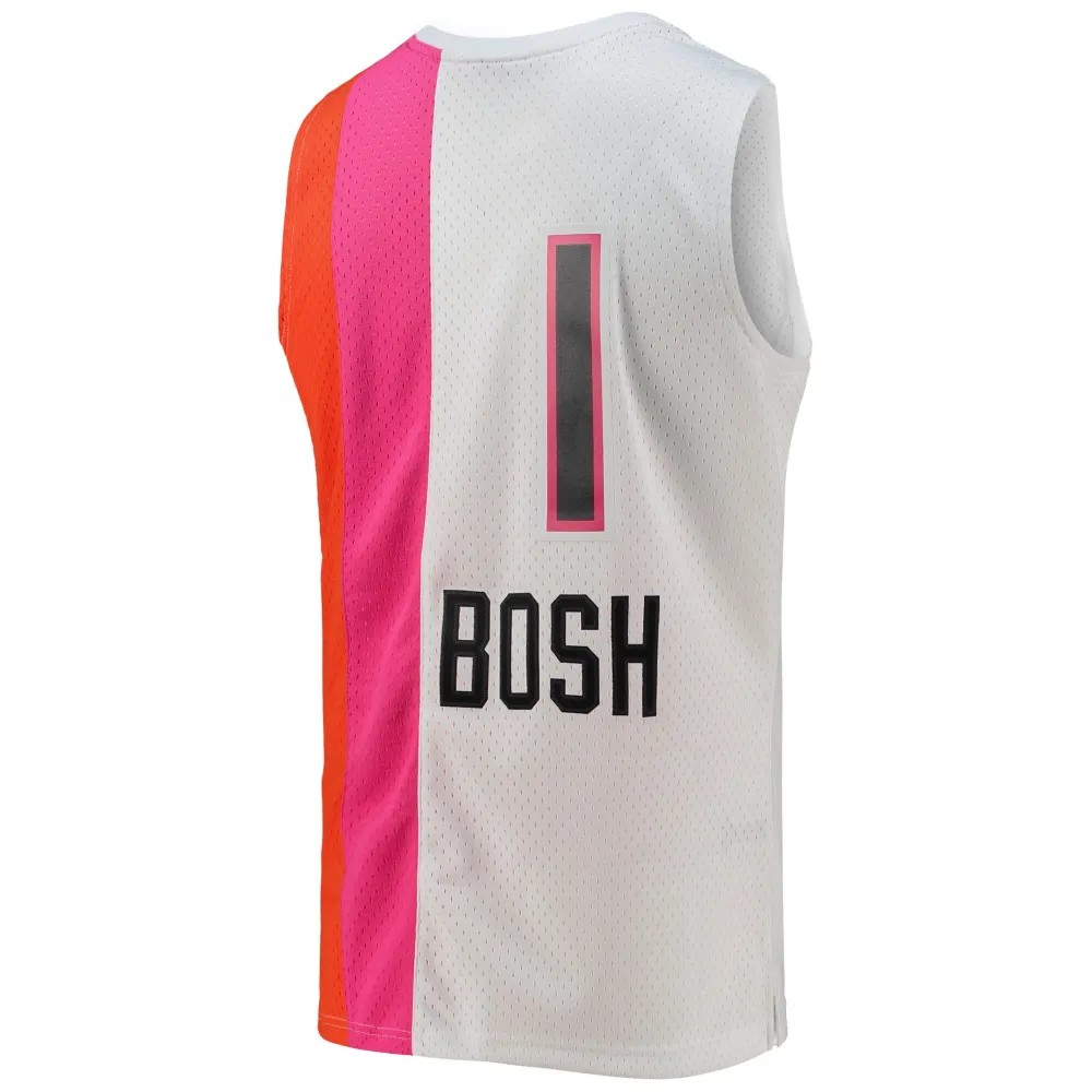 Men's Miami Heat Chris Bosh White 2001/02 Hardwood Classics Swingman Jersey