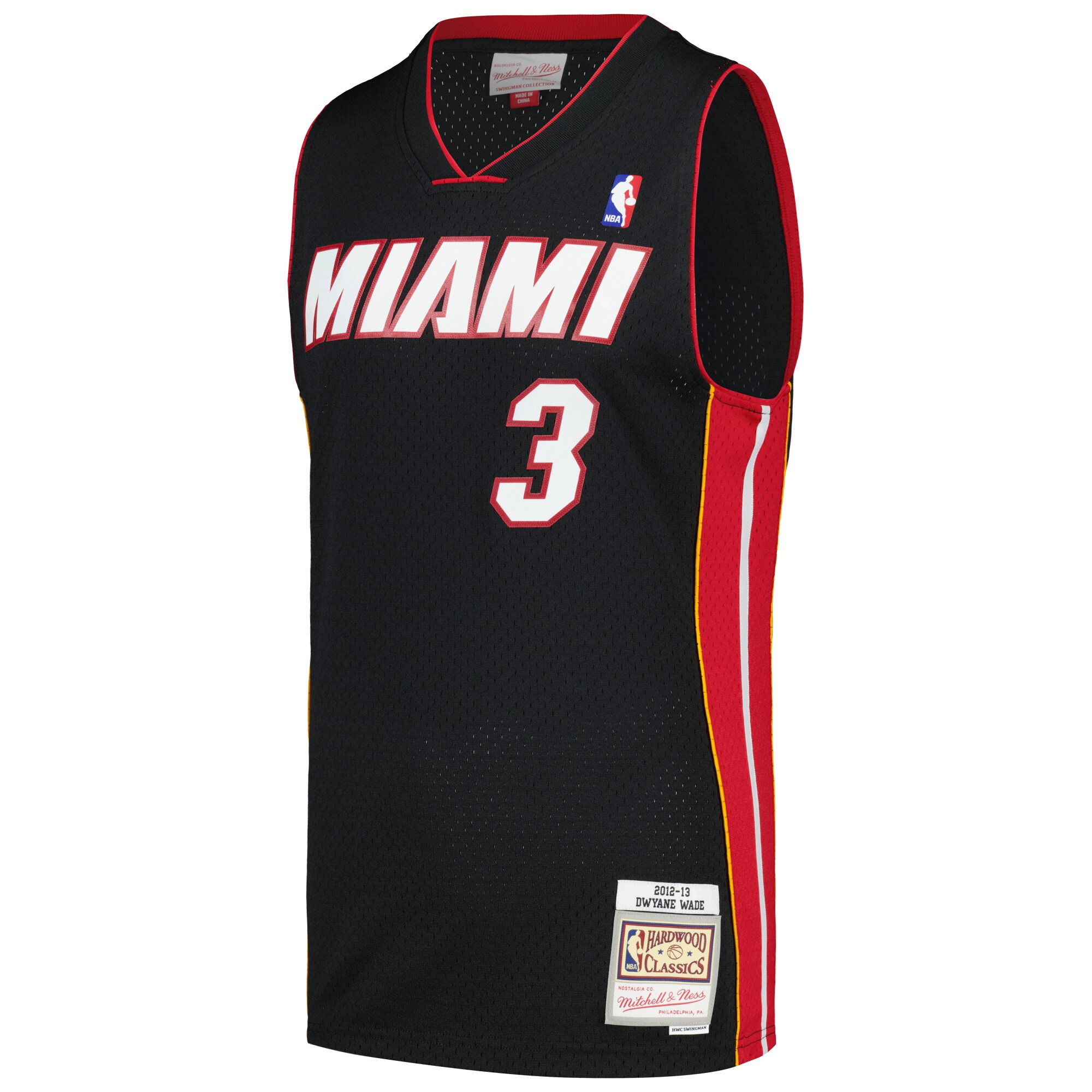 Men's Miami Heat Dwyane Wade Black 2012/13 Hardwood Classics Swingman Jersey