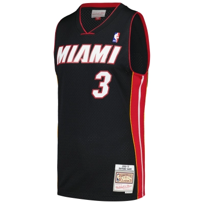 Men's Miami Heat Dwyane Wade Black 2012/13 Hardwood Classics Swingman Jersey 02