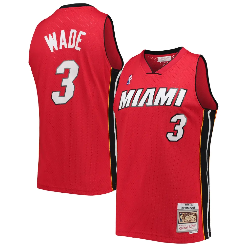 Men's Miami Heat Dwyane Wade Red Big & Tall Hardwood Classics 2005/06 Swingman Jersey