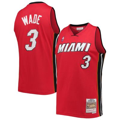 Men's Miami Heat Dwyane Wade Red Big & Tall Hardwood Classics 2005/06 Swingman Jersey 01