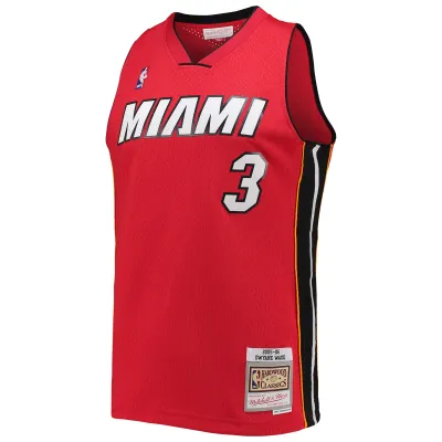 Men's Miami Heat Dwyane Wade Red Big & Tall Hardwood Classics 2005/06 Swingman Jersey 02