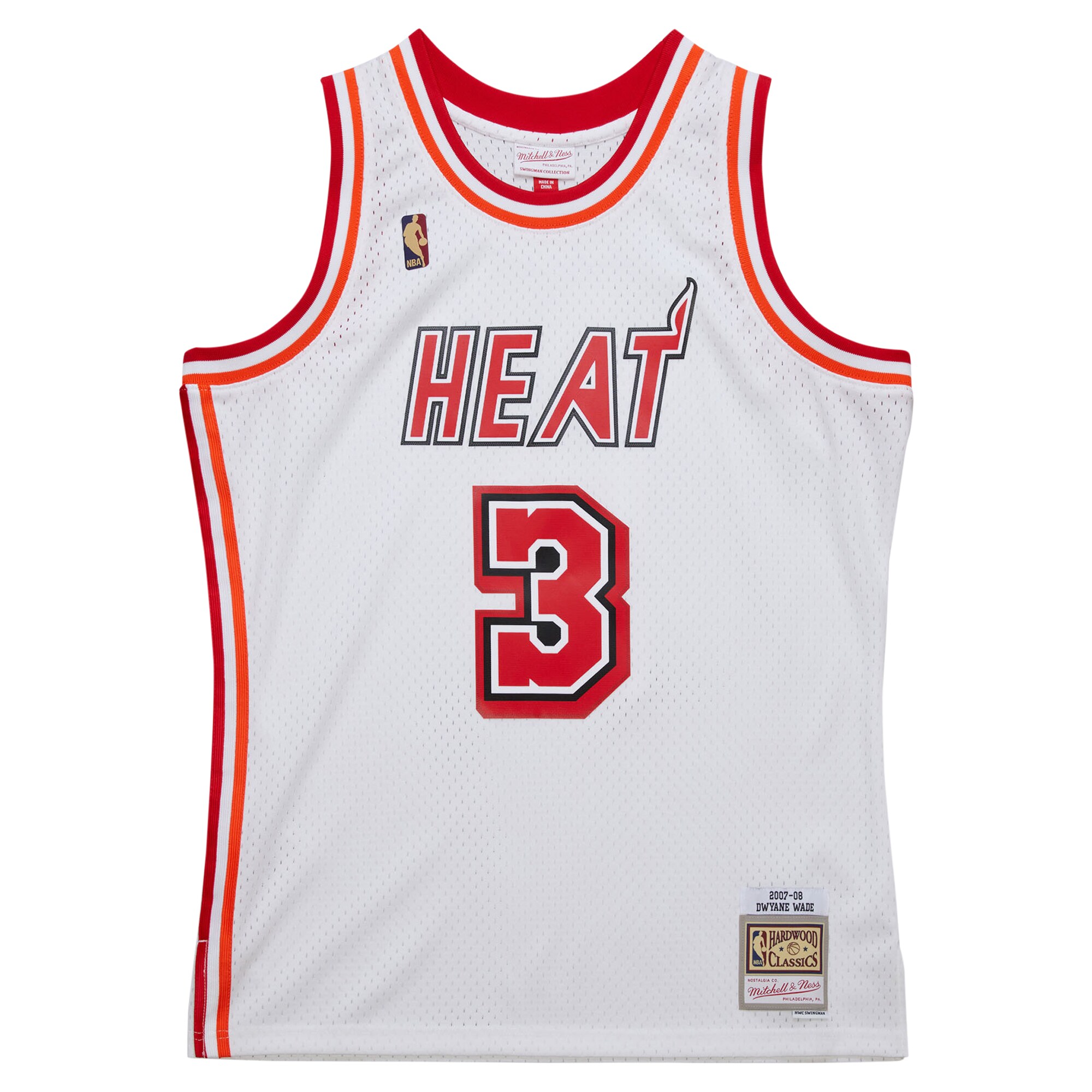 Men's Miami Heat Dwyane Wade White 2007/08 Hardwood Classics Swingman Jersey