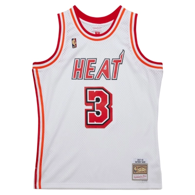 Men's Miami Heat Dwyane Wade White 2007/08 Hardwood Classics Swingman Jersey 02