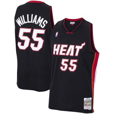 Men's Miami Heat Jason Williams Black 2005/06 Hardwood Classics Swingman Jersey 01