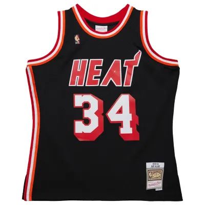 Men's Miami Heat Ray Allen Black 2013/14 Hardwood Classics Swingman Jersey 02