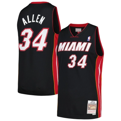 Men's Miami Heat Ray Allen Black 2012/13 Hardwood Classics Swingman Jersey 01