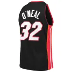 Men's Miami Heat Shaquille O'Neal Black Hardwood Classics Swingman Jersey