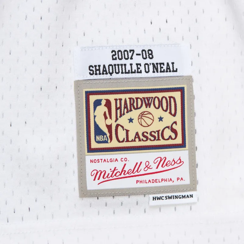Men's Miami Heat Shaquille O'Neal White 2007/08 Hardwood Classics Swingman Jersey
