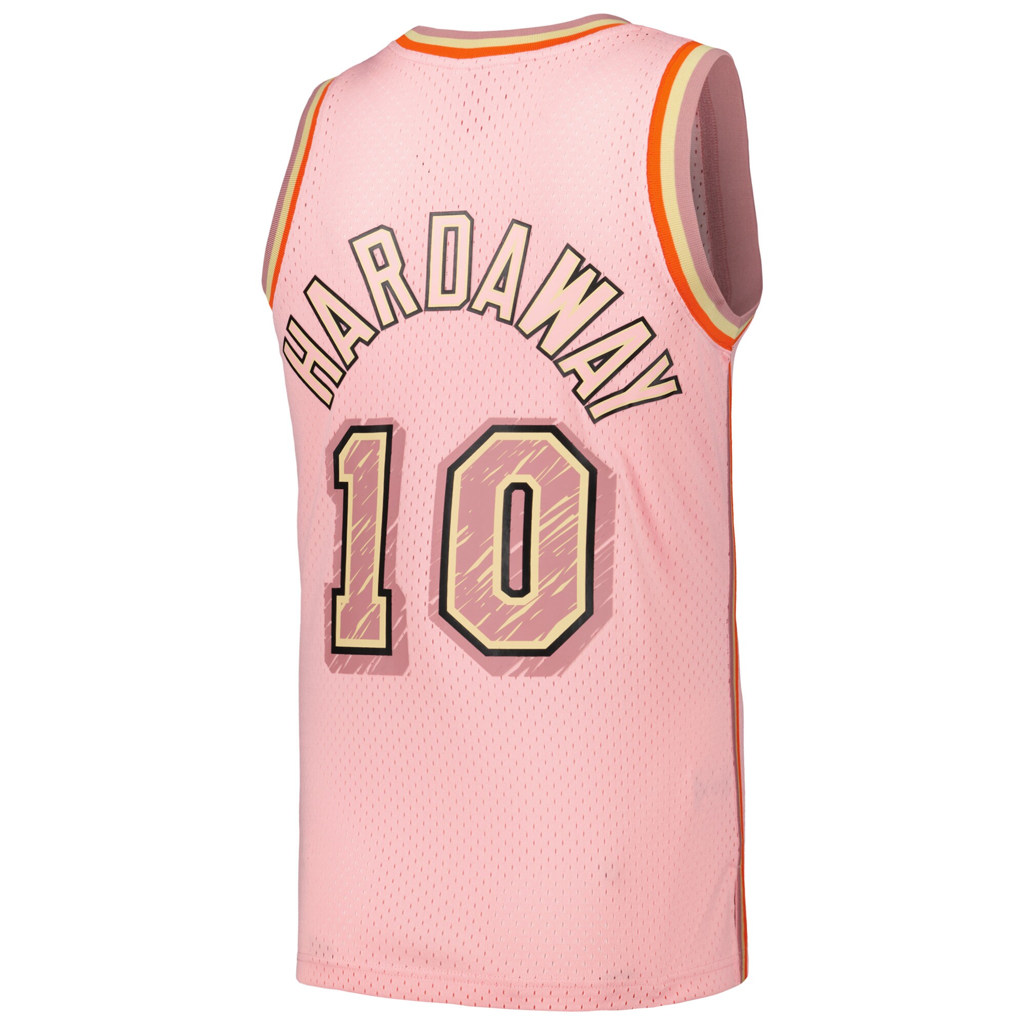 Men's Miami Heat Tim Hardaway Pink 1996/97 Swingman Sidewalk Sketch Jersey